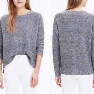 Madewell Landmark Side Zip Sweater Size S Gray Marbled High Low
